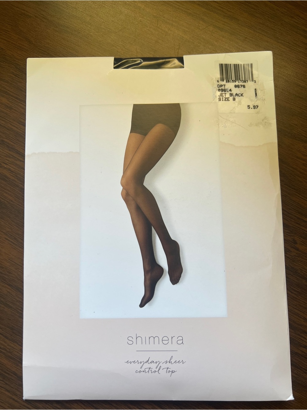 Shimera Everyday Sheer Control Top Pantyhose in ‘Jet Black’ - Size B